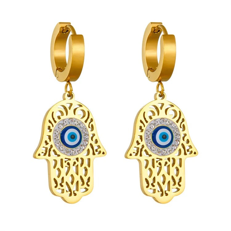 Golden Hamsa Delight Earrings