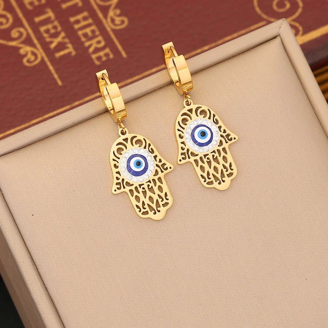 Golden Hamsa Delight Earrings