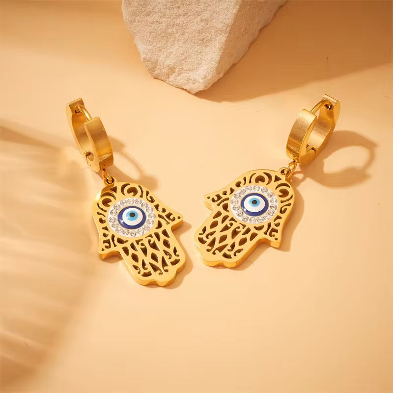 Golden Hamsa Delight Earrings