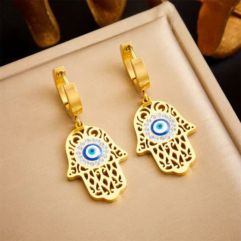 Golden Hamsa Delight Earrings