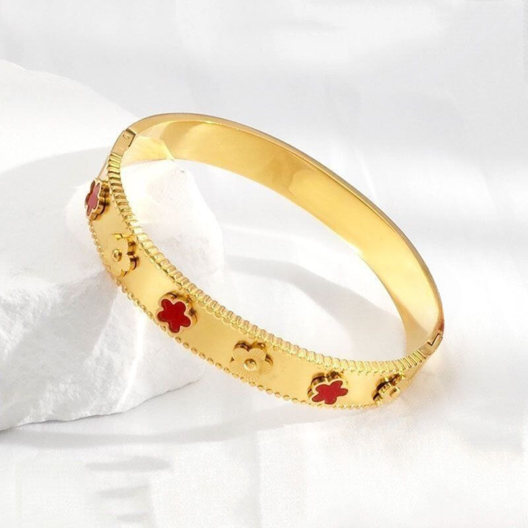 Rosette Whisper Bangle In Red