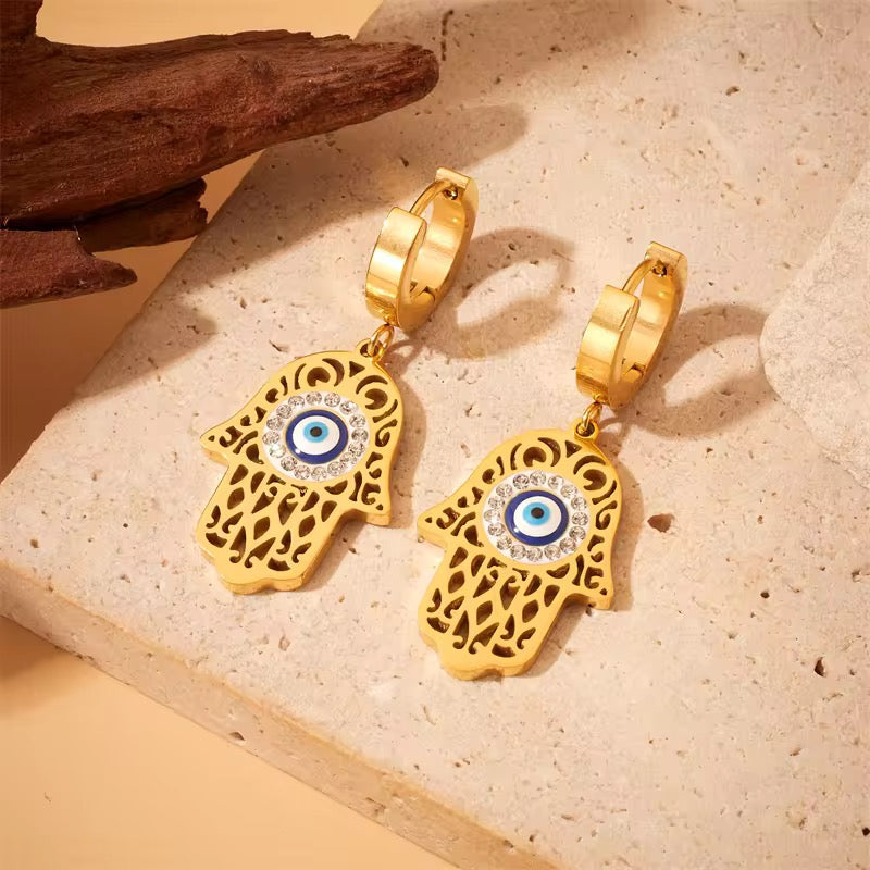 Golden Hamsa Delight Earrings