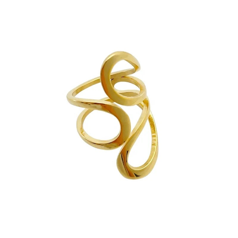 Golden Infinity Loop Ring