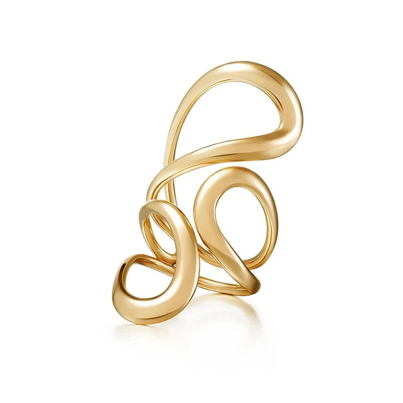 Golden Infinity Loop Ring