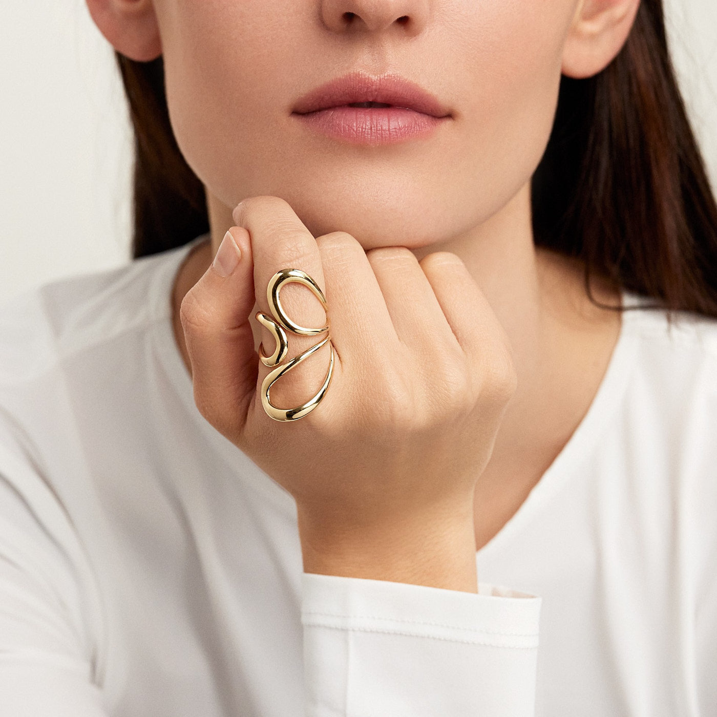 Golden Infinity Loop Ring